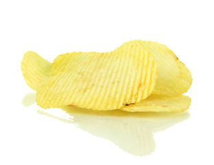 Potato chips isolated on white