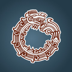 Maya snake Quetzalcoatl ouroboros - 49986137