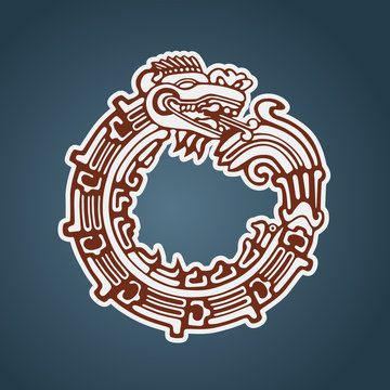 Naklejka Maya snake Quetzalcoatl ouroboros