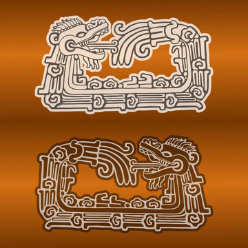 Naklejki Maya snake Quetzalcoatl ouroboros