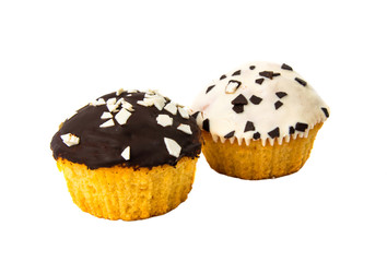 holiday muffins with icing isolated