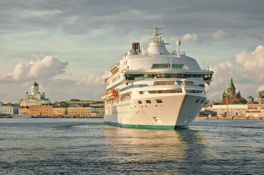 Cruise ship arriving at Helsinki port