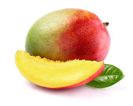 Ripe mango with slice