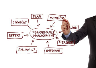 Performance management process diagram - obrazy, fototapety, plakaty