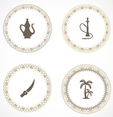Obraz premium Vintage labels with icons