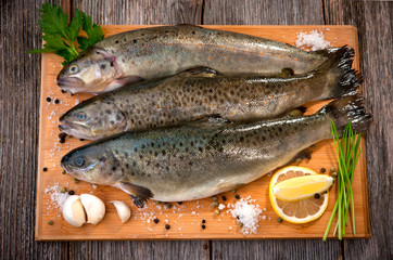 Raw fish (brown trout)