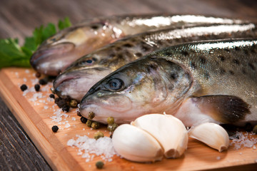 Raw fish (brown trout)