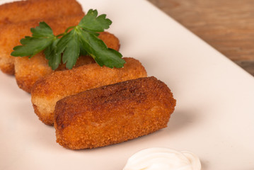 Portion of croquettes