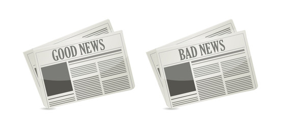 Good and bad news front cover newspaper