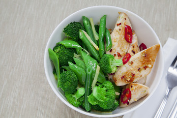 Chicken with greens