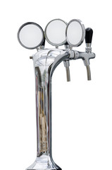 Beer taps isolated over white