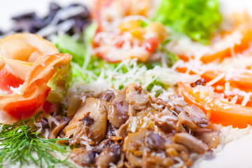 Collage of pub food including cheese burgers