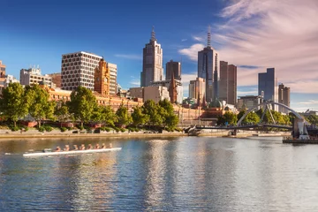 Peel and stick wall murals Australia Melbourne skyline from Southbank