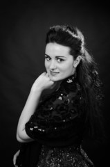 Portrait of young beautiful soprano singer