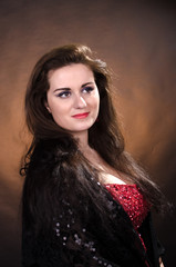 Portrait of young beautiful soprano singer