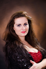 Portrait of young beautiful soprano singer