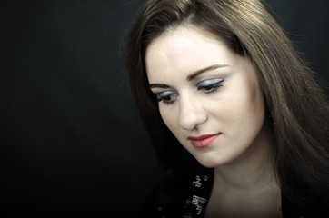 Portrait of young beautiful soprano singer