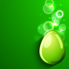 Green glossy egg for Happy Easter.