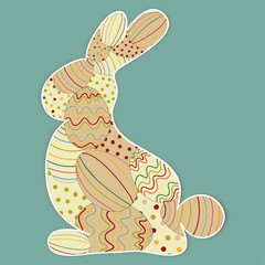 Decorated Easter bunny silhouette