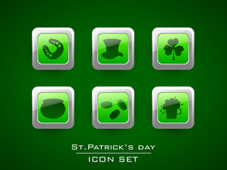 Icon set for Happy St. Patrick's Day.