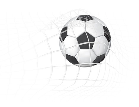 Soccer Ball in the goal net