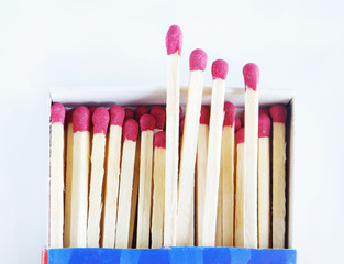 Set of large matches in a box