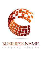Business logo 3D red sphere design - 49999514