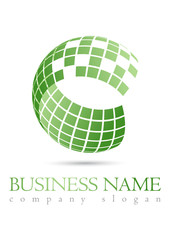 Business logo 3D green sphere design - 49999516