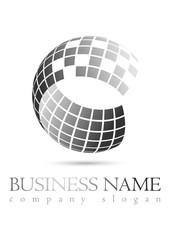 Business logo 3D grey sphere design