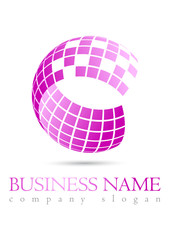 Business logo 3D pink sphere design - 49999519
