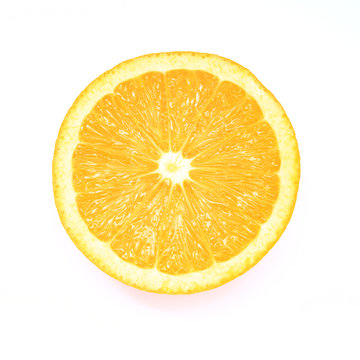 slice of orange isolated on white background, picture saved with