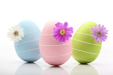 Easter eggs with flower