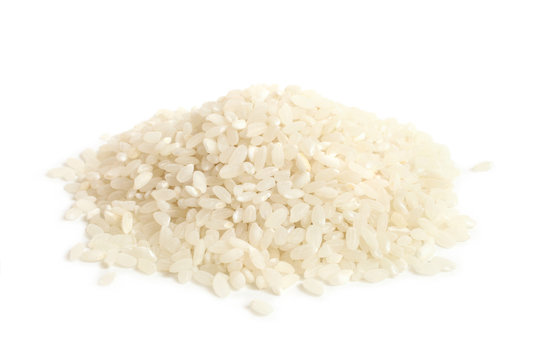 White round grain rice