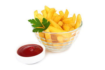French fries with ketchup