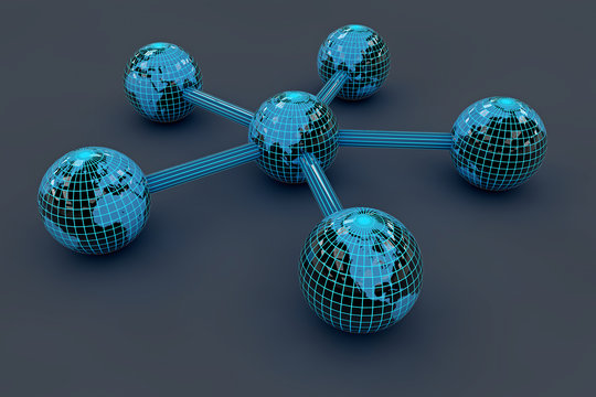 World - connect - 3D Render