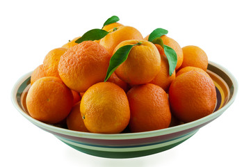 Tangerines in a ceramic bowl