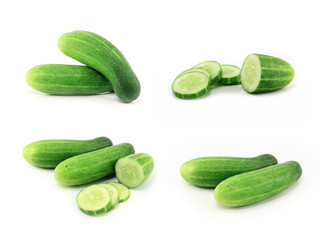 Cucumber isolated over white background.