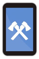 Obraz premium Haches dans une tablette