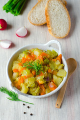 Vegetable stew zucchini , carrots and potatoes