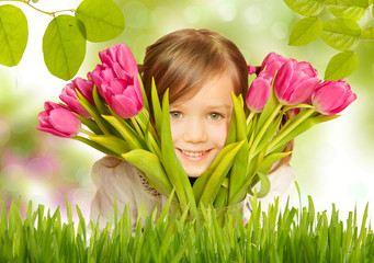 mädchen mit blumen
