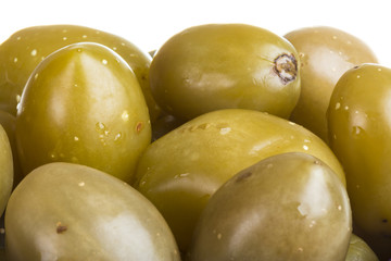 Pickled tomatoes isolated on the white background