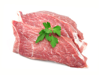 Crude meat with spices