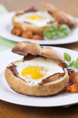 Baked eggs and bacon