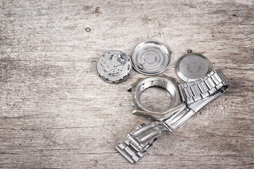 disassembled watch