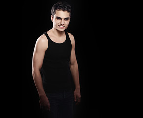 Fototapeta premium Fashion portrait of handsome sexy young man