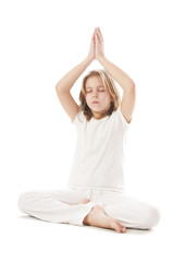 Young girl doing yoga