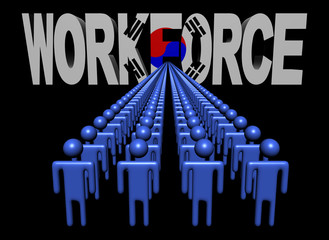 Fototapeta premium people with workforce South Korean flag text illustration