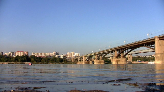 Bridge on the River Ob in Novosibirsk