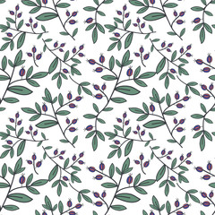 Seamless decorative pattern with branches