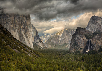Stormy Clouds over Tunnel View in Yosemite